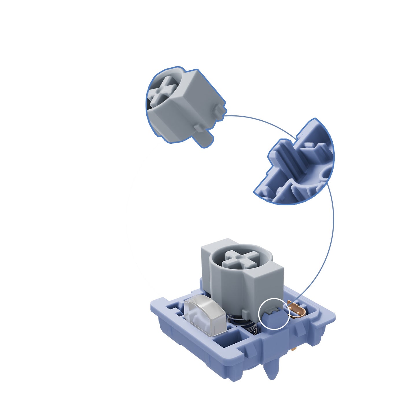 GATERON Low Profile Grey Heron Switch Set