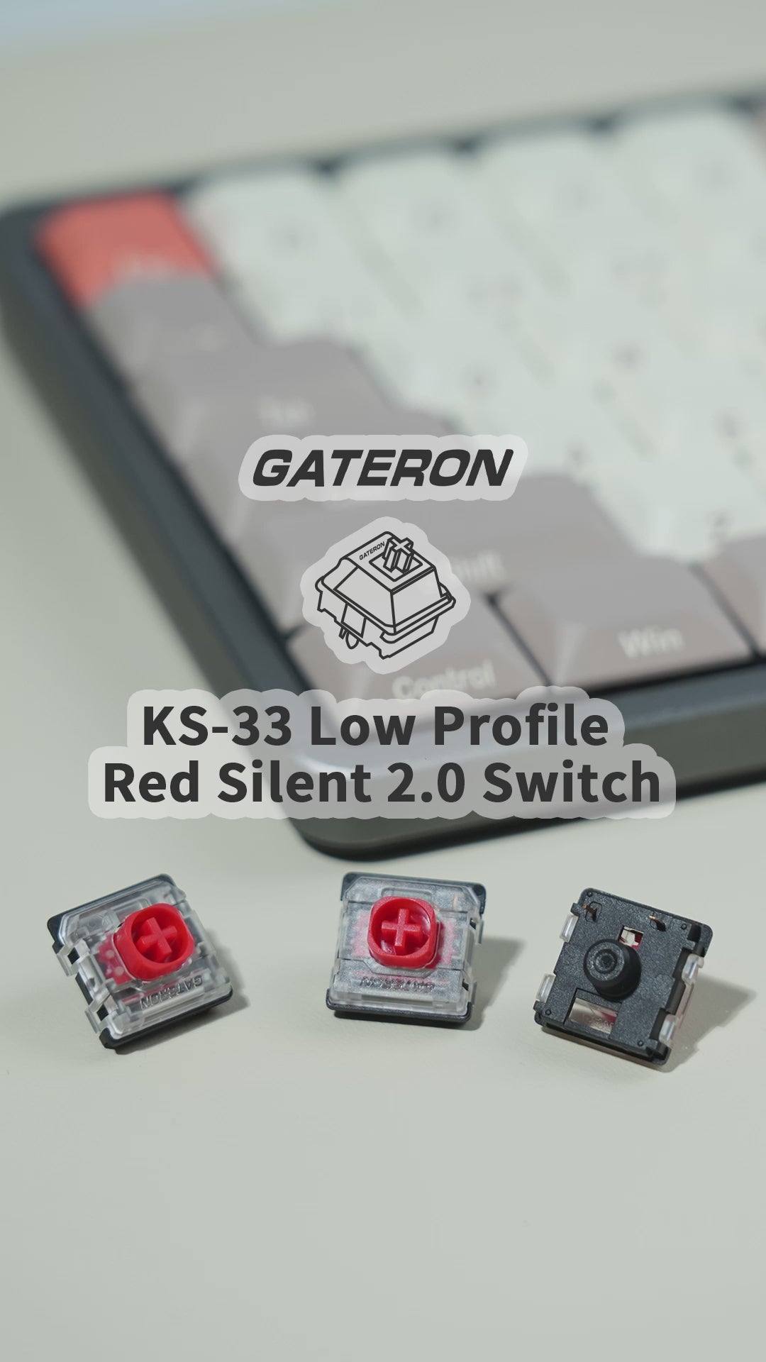 GATERON KS-33 Low Profile Red Silent 2.0 Mechanical Switch Set